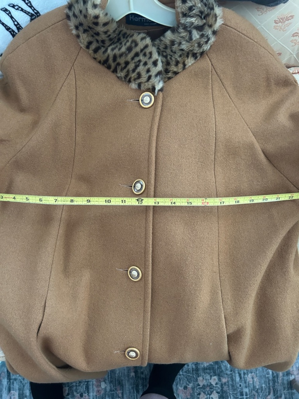Herman Kay Vintage Coat Faux Fur Collar &Cuff on Wrist - Picture 10 of 10
